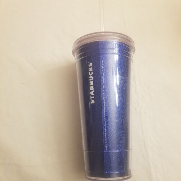 Starbucks 20oz Blue Glitter Sparkly Cold Cup Tumbler - Picture 3 of 5